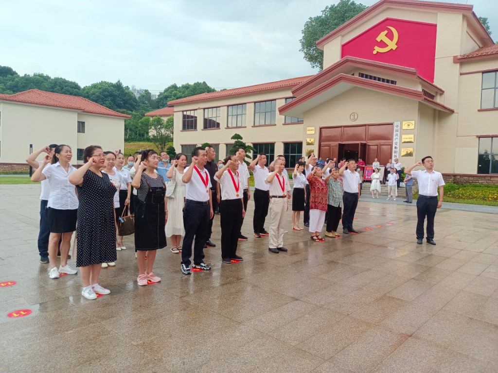 全体党员在党旗下宣誓